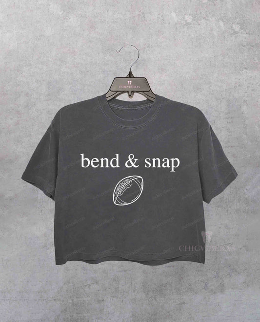 Bend and Snap Funny Football Mom Crop Shirt