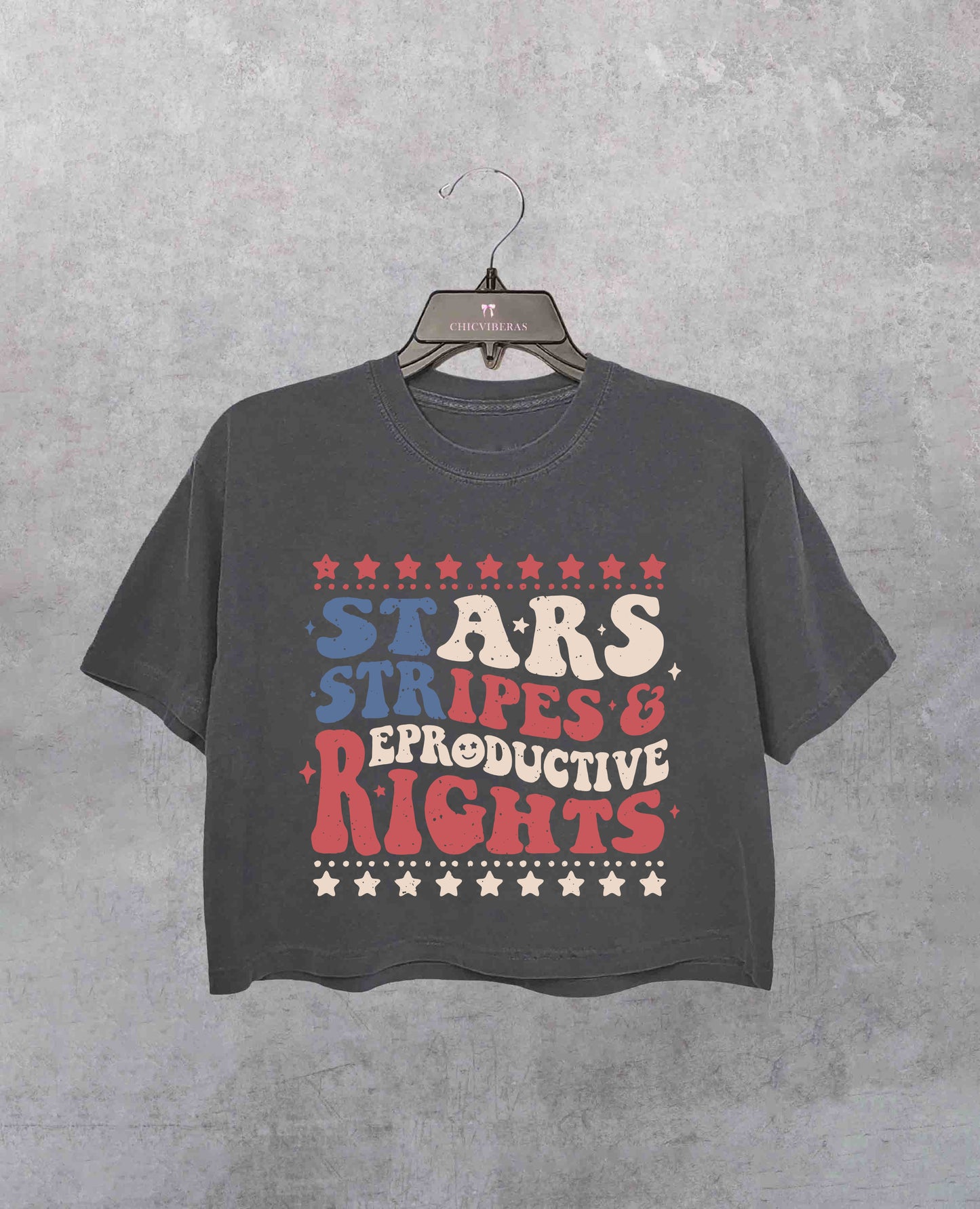 Stars Stripes And Reproductive Rights Crop Shirt