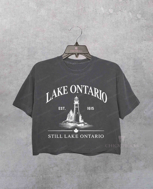 Lake Ontario Still Lake Ontario Canadian Lake Lover Crop Shirt