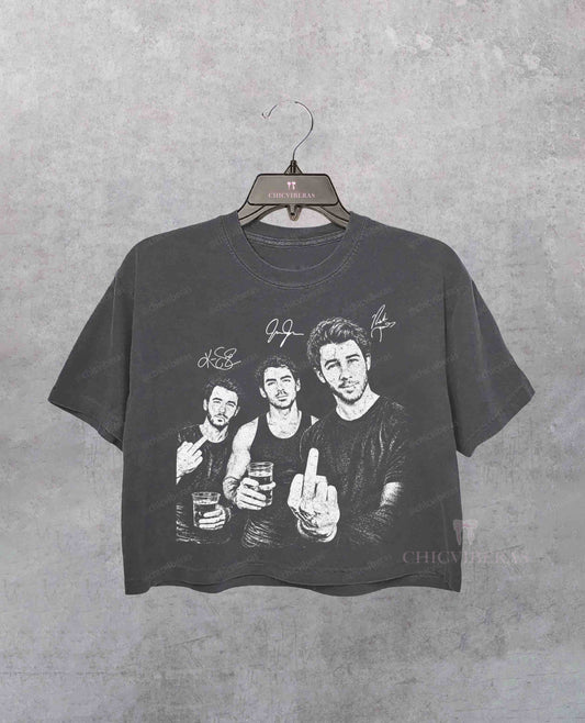 Funny Jonas Music Band Crop Shirt