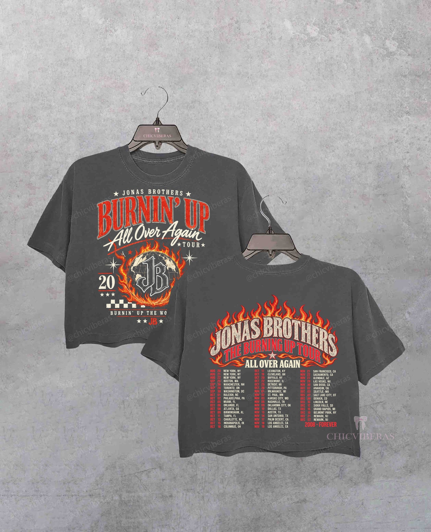 Jonas Brothers Burnin’ Up All Over Again 2 Sides Crop Shirt