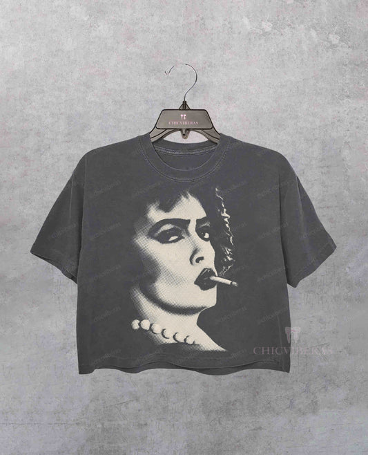Rocky Horror Picture Show Frank-N-Furter Tim Curry MemorialCrop Shirt