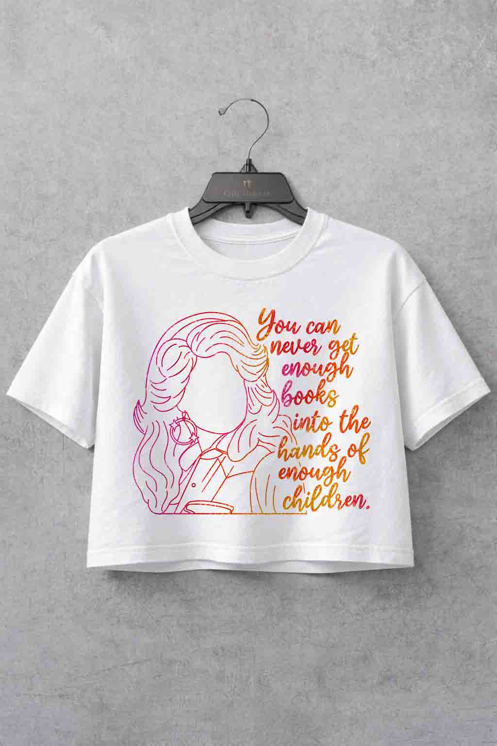 Dolly Parton You Can Never Get Enough Books Crop Shirt