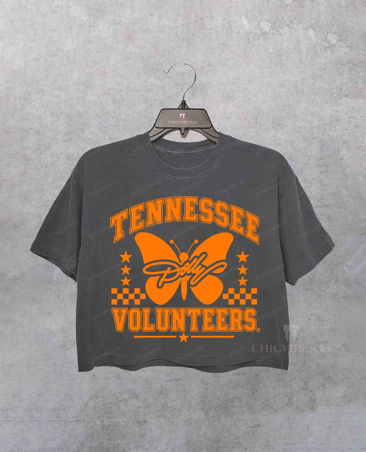 Tennessee Volunteers Butterfly Dolly tribute Crop Shirt