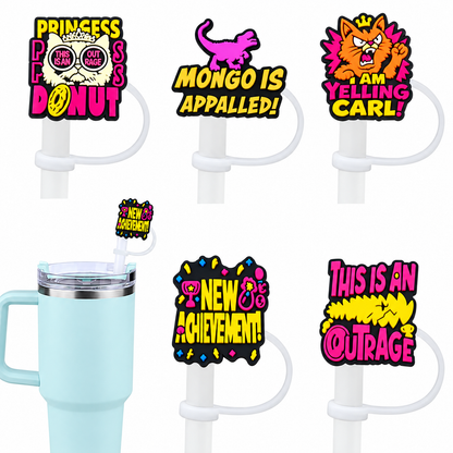10 Pcs DCC Flat Silicone Straw Cover Cap