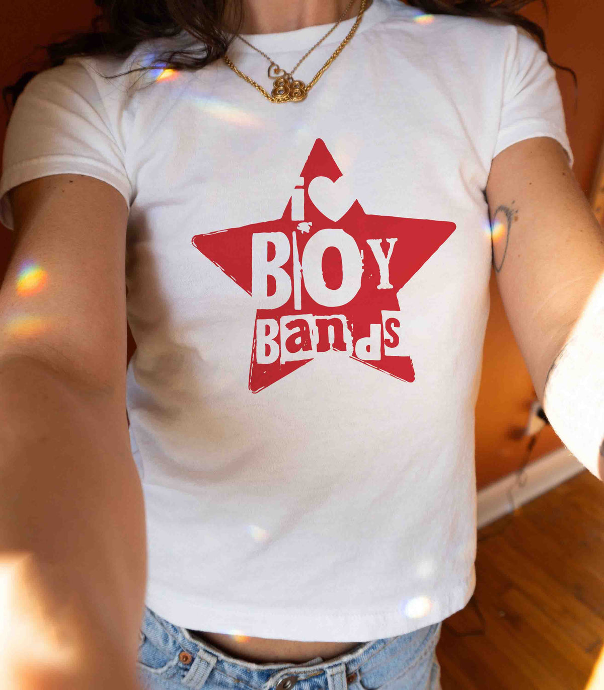 I Love Boy Bands y2k Baby Tee