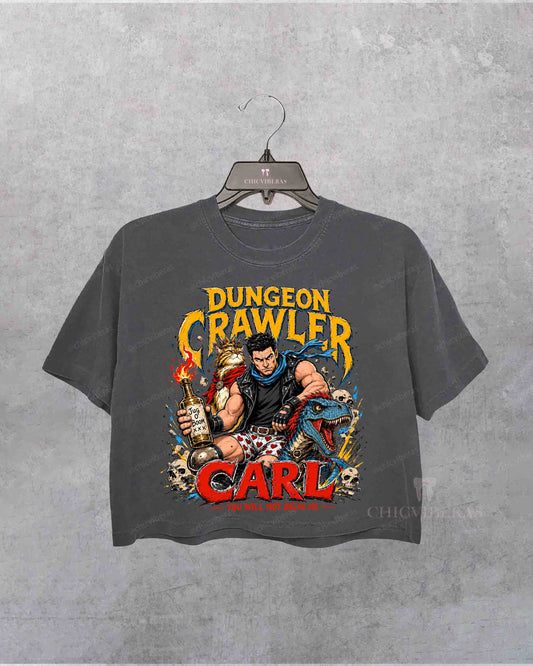 Dungeon Crawler Carl Retro Princess Donut And Mongo Crop Shirt