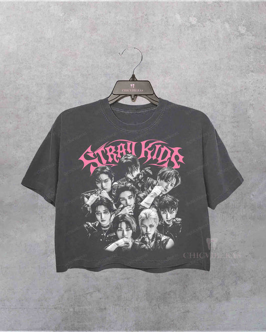 Stray Kids Kpop Member Graphic Crop Shirt
