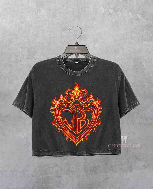 Burning Up Jonas Crop Shirt