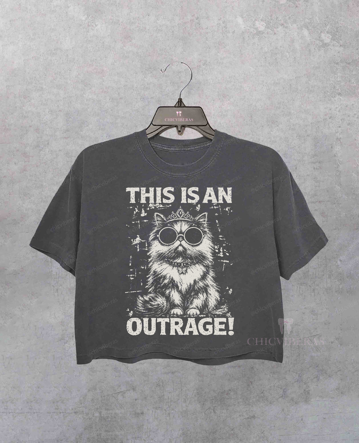 This Is an Outrage Cat Crop Shirt