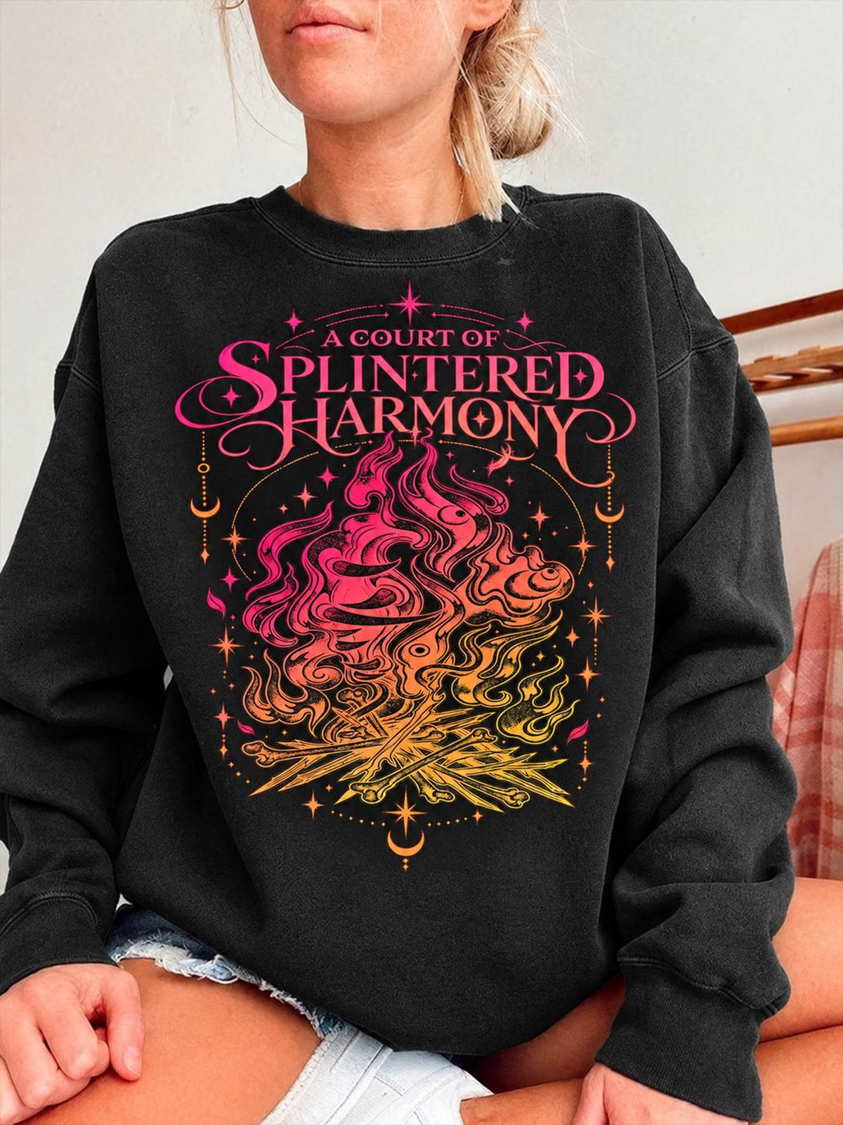A Court of Splintered Harmony Crewneck Black