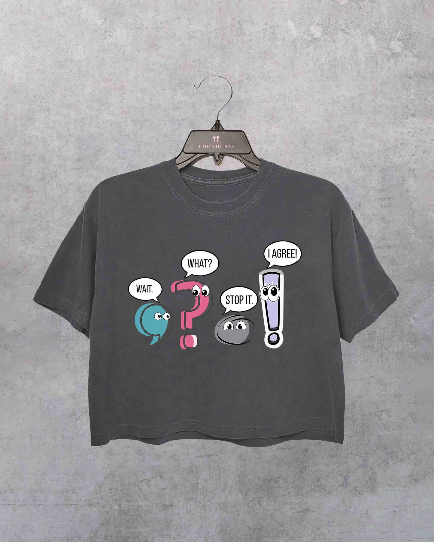 Funny Grammar Teacher Crop Shirt