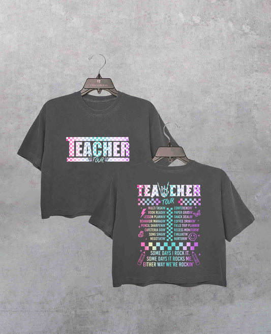 Retro Teacher Tour Crop Shirt