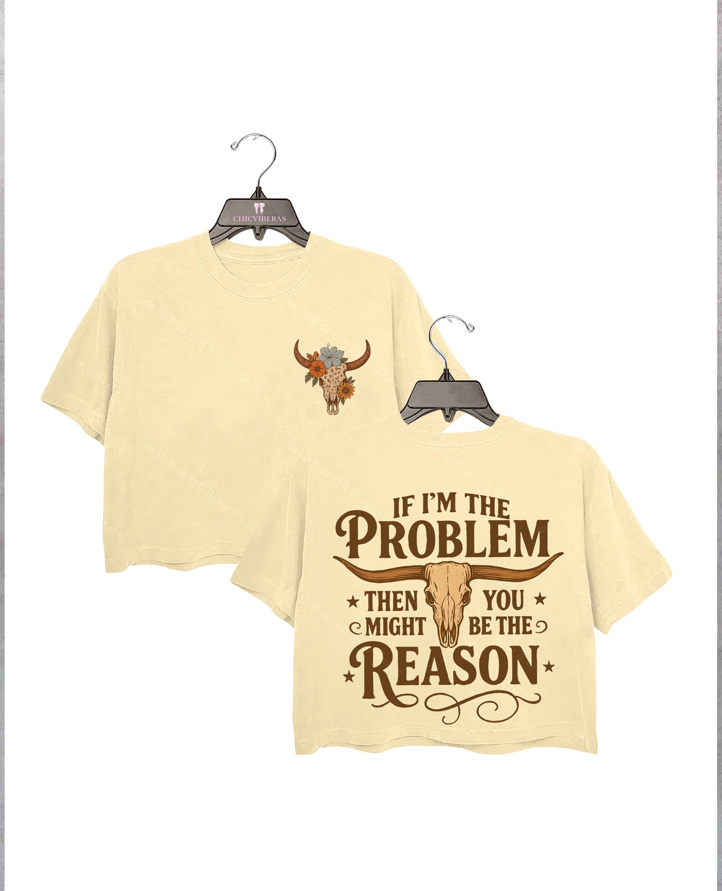 I Am The Problem Cowboy Crop Shirt