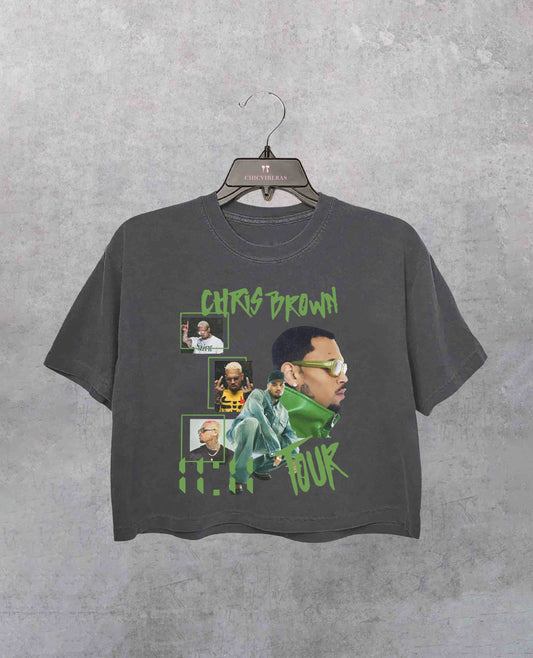 Vintage Chris Brown 1111 Tour 2024 Crop Shirt/Tee