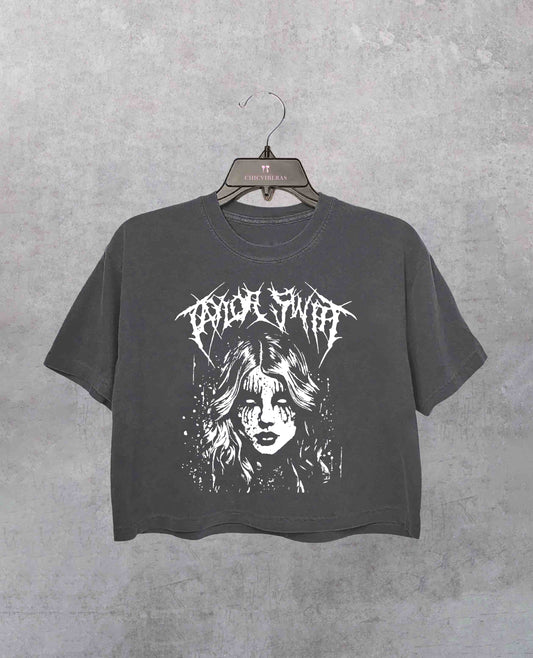 Halloween Death Metal TS Down Bad Crop Shirt