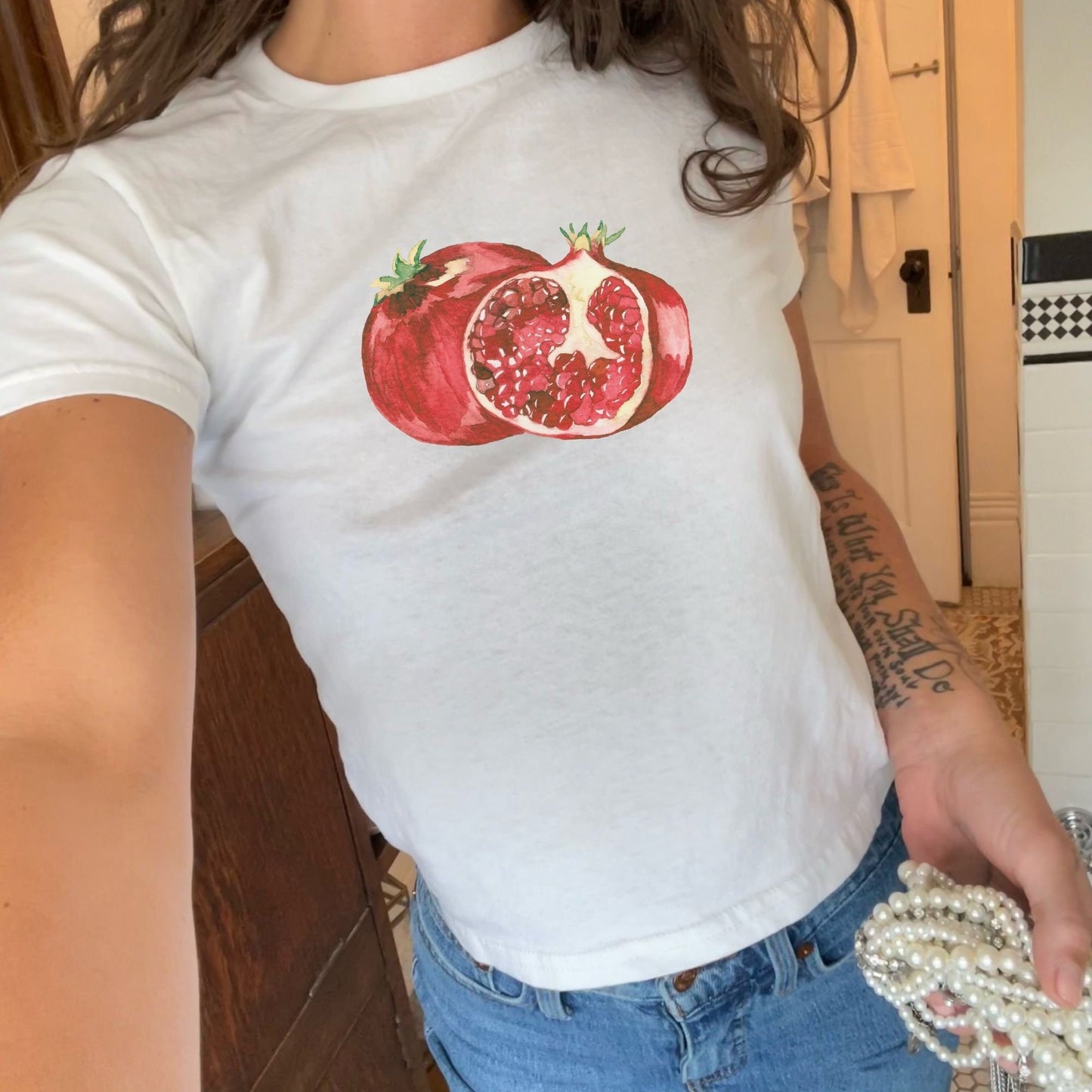 Flirty Pomegranate y2k Baby Tee