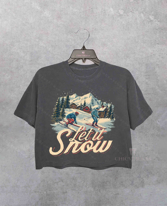 Christmas Let is Snow Crop Shirt