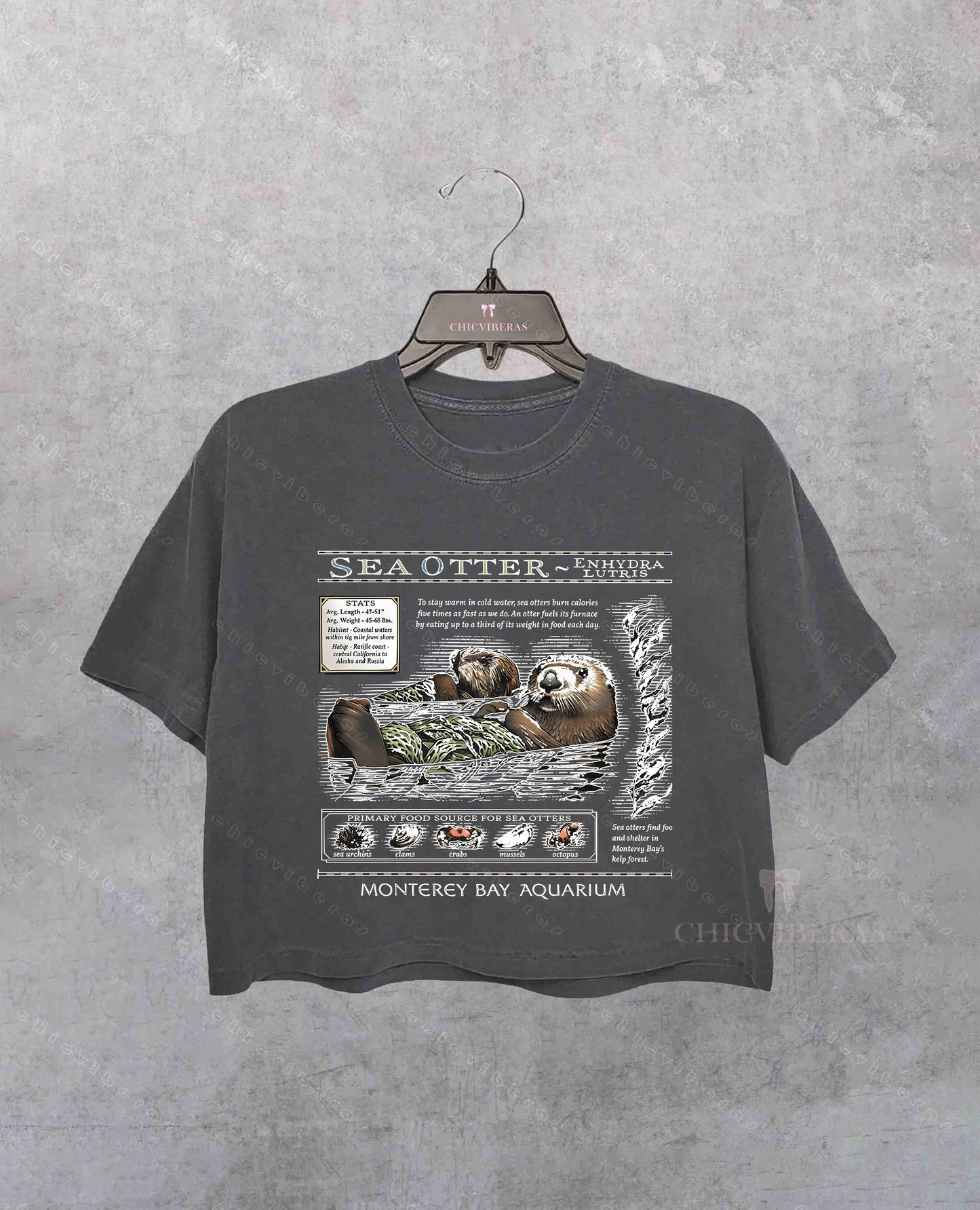 Sea Otters Monterey Bay Aquarium Crop Shirt