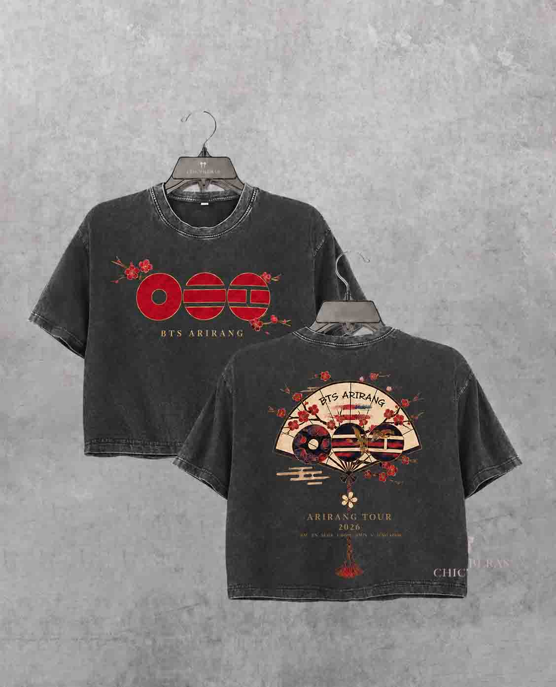 BTS Arirang Korean Folding Fan Crop Shirt