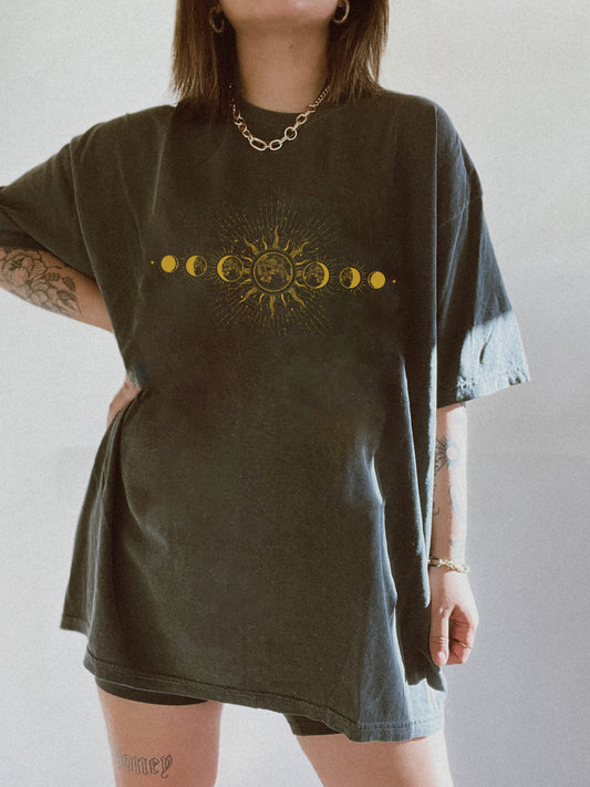 Boho Mystical Moon And Sun Tee