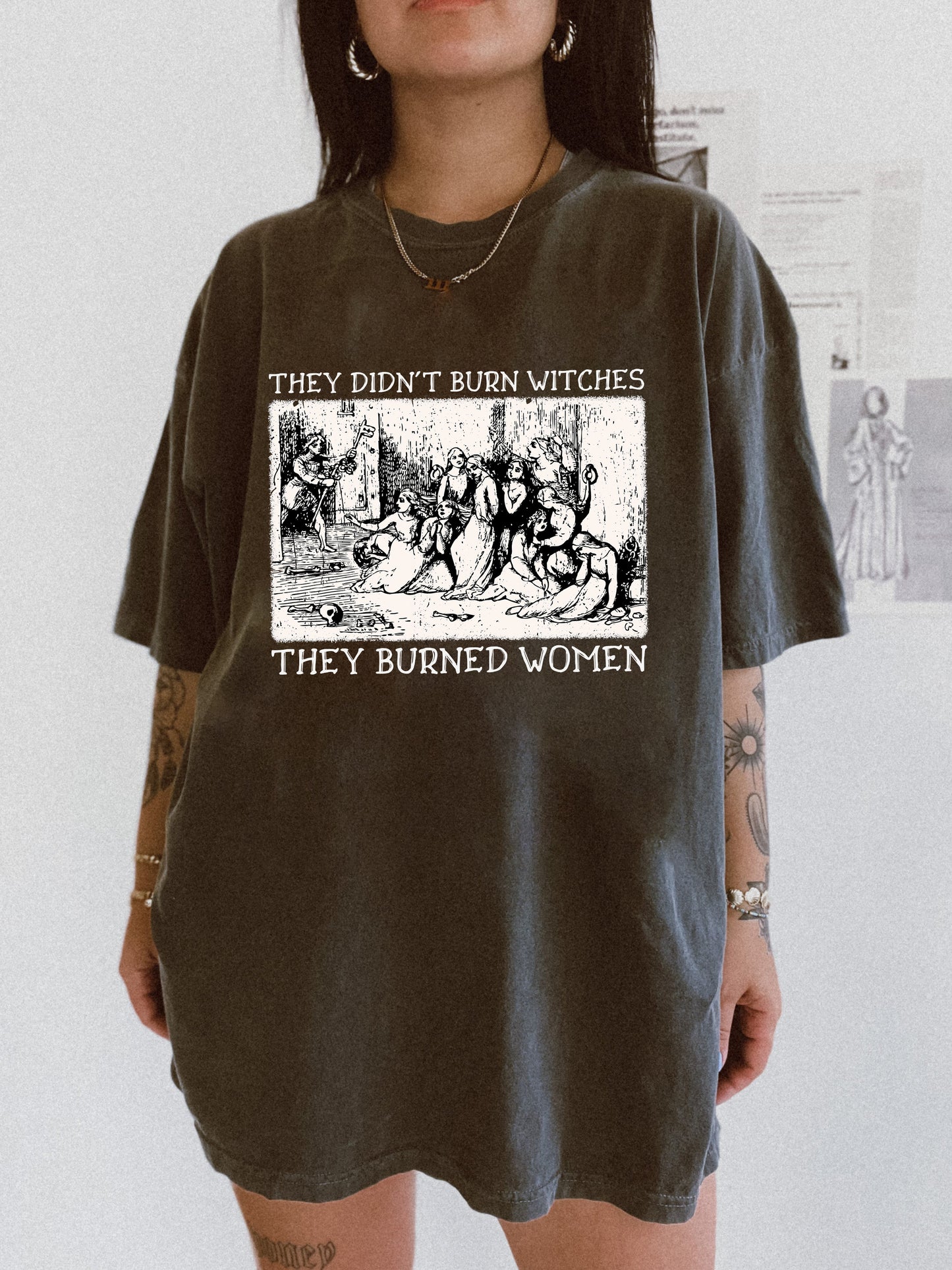 They Didn't Burn Witches They Burned Women Crop Shirt / Tee