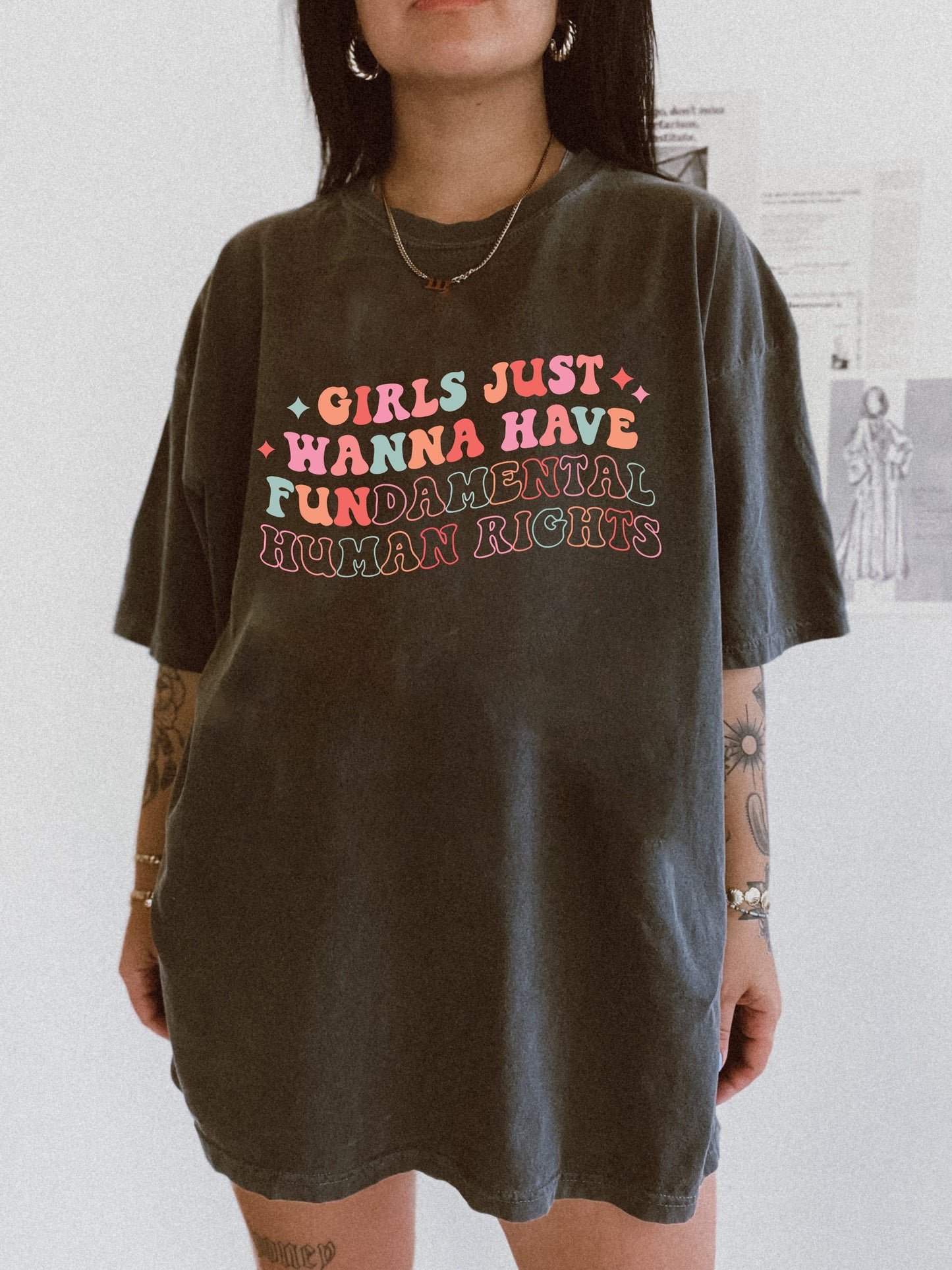 Girls Just Wanna Have Fundamental Human Rights Crop Shirt / Tee