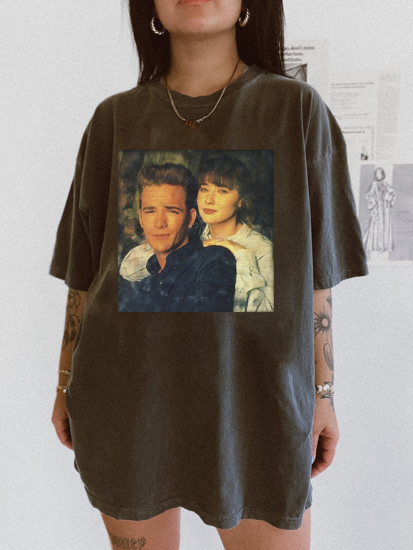 Retro Beverly Hills 90210 Luke Perry Shannen Doherty Crop Shirt / Tee