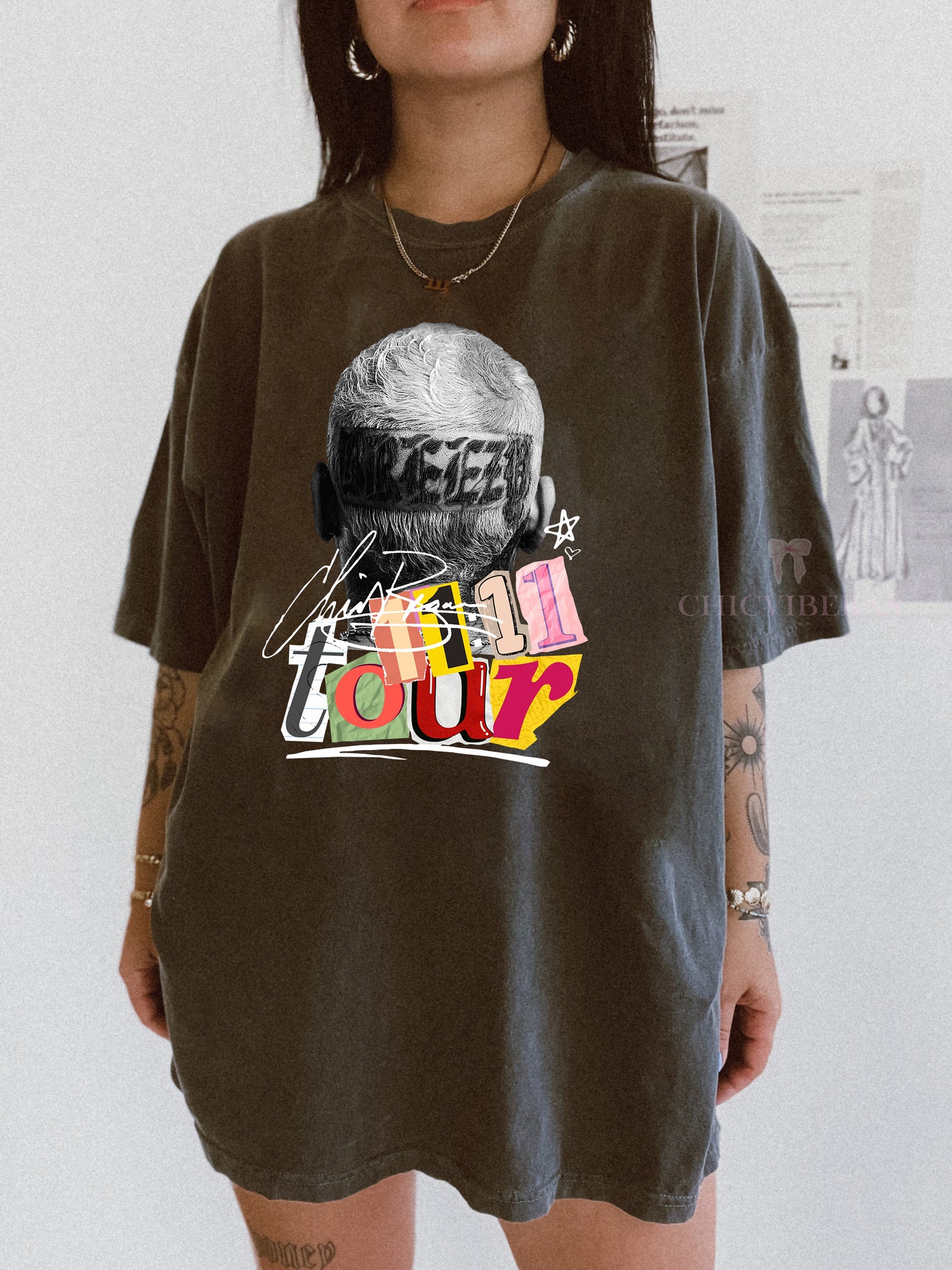 Vintage Chris Brown 11:11 Tour Crop Shirt / Tee