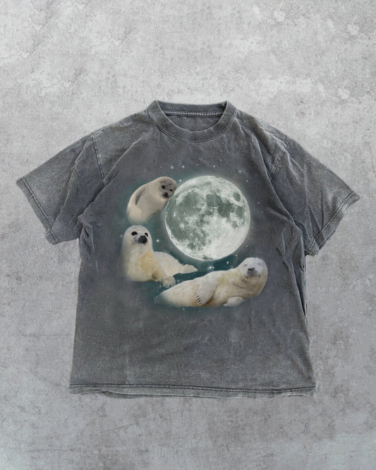 Three Baby Seal Vintage Graphic Tee