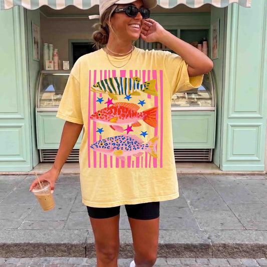 Maximalist Tropical Fish Trio Tee