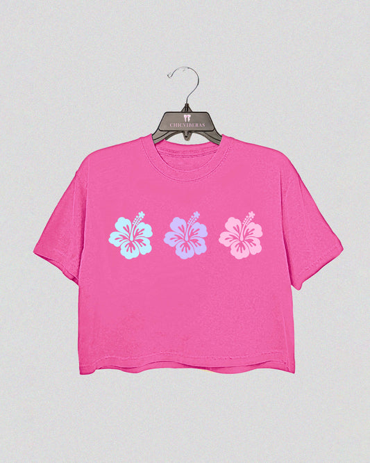 Hibiscus Flower Crop Shirt