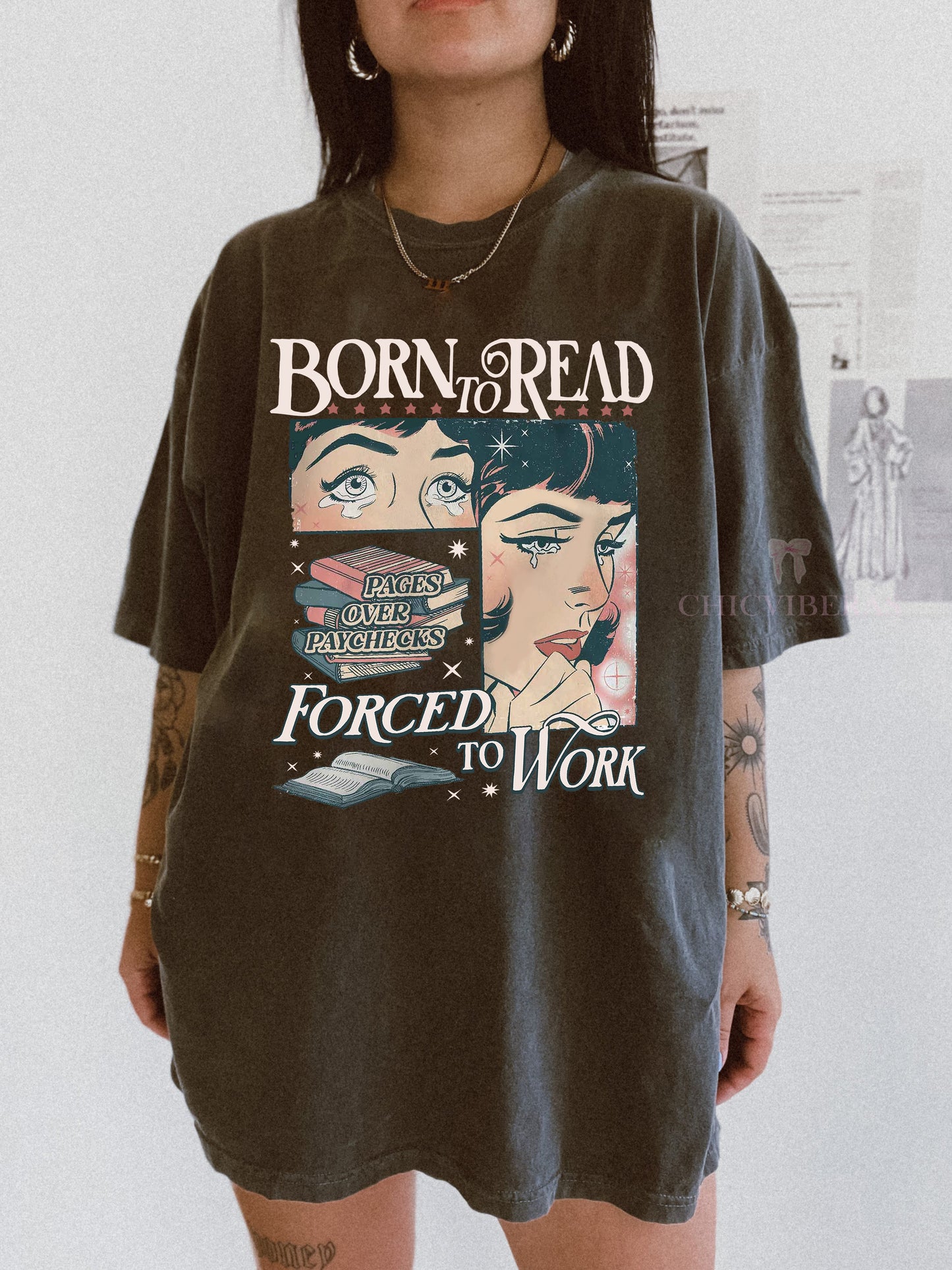 Born To Read Bookish Tee