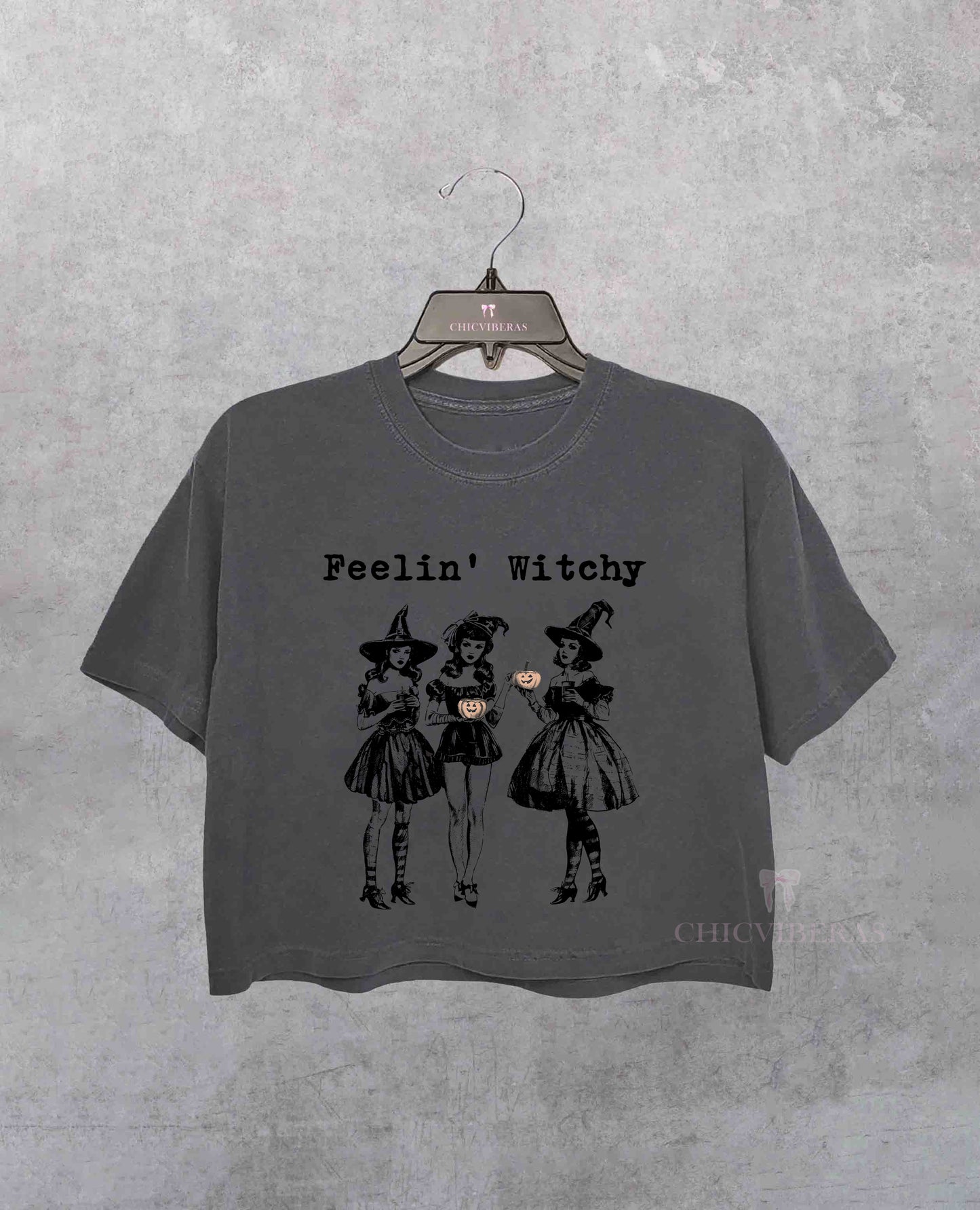 Witch Halloween Fleein' Witchy Crop Shirt