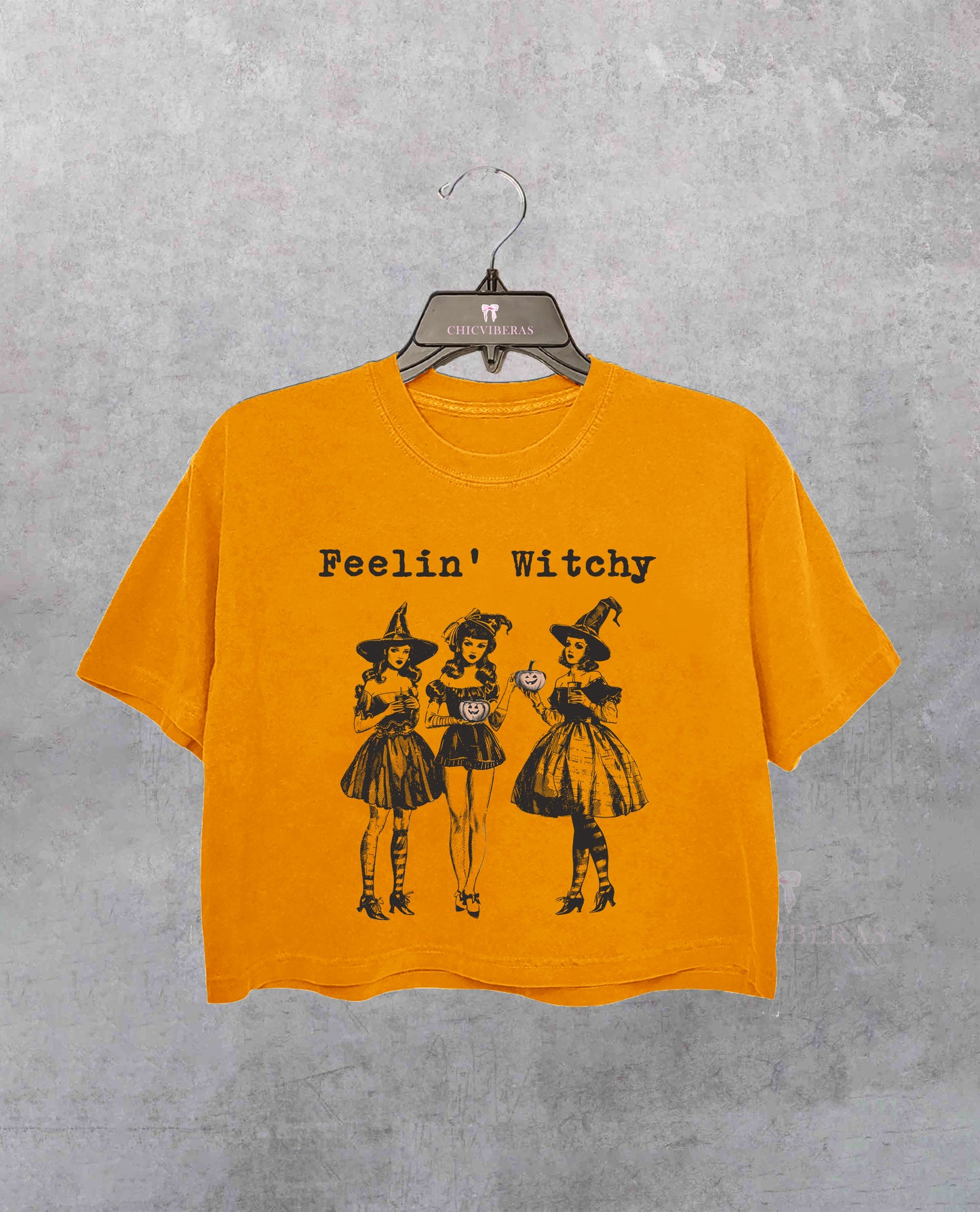 Witch Halloween Fleein' Witchy Crop Shirt