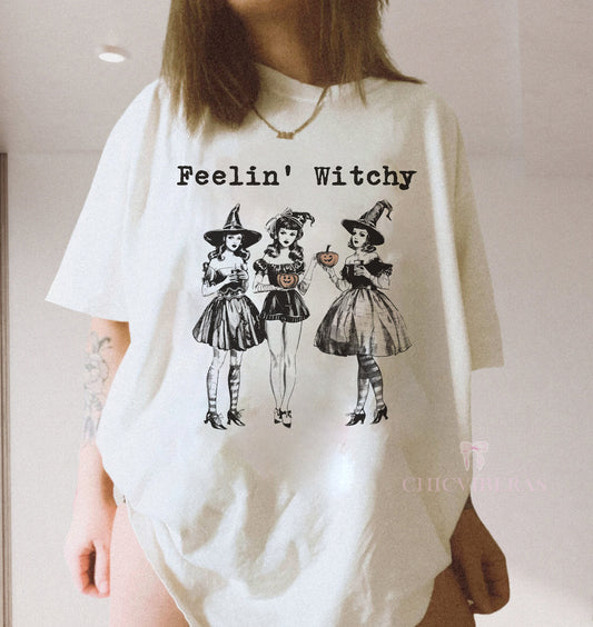 Witch Halloween Fleein' Witchy Tee