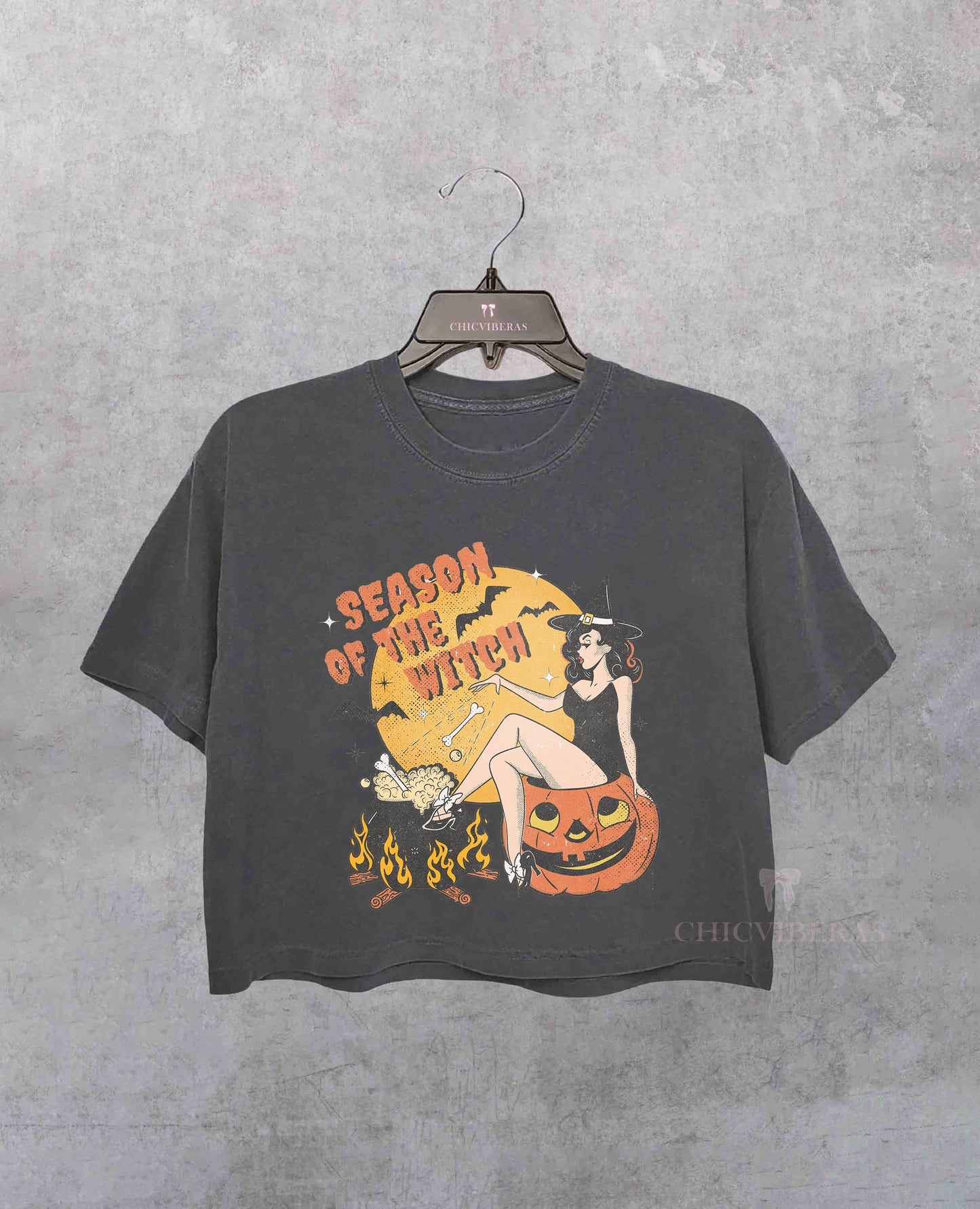 Season Of The Witch Halloween Crop Shirt