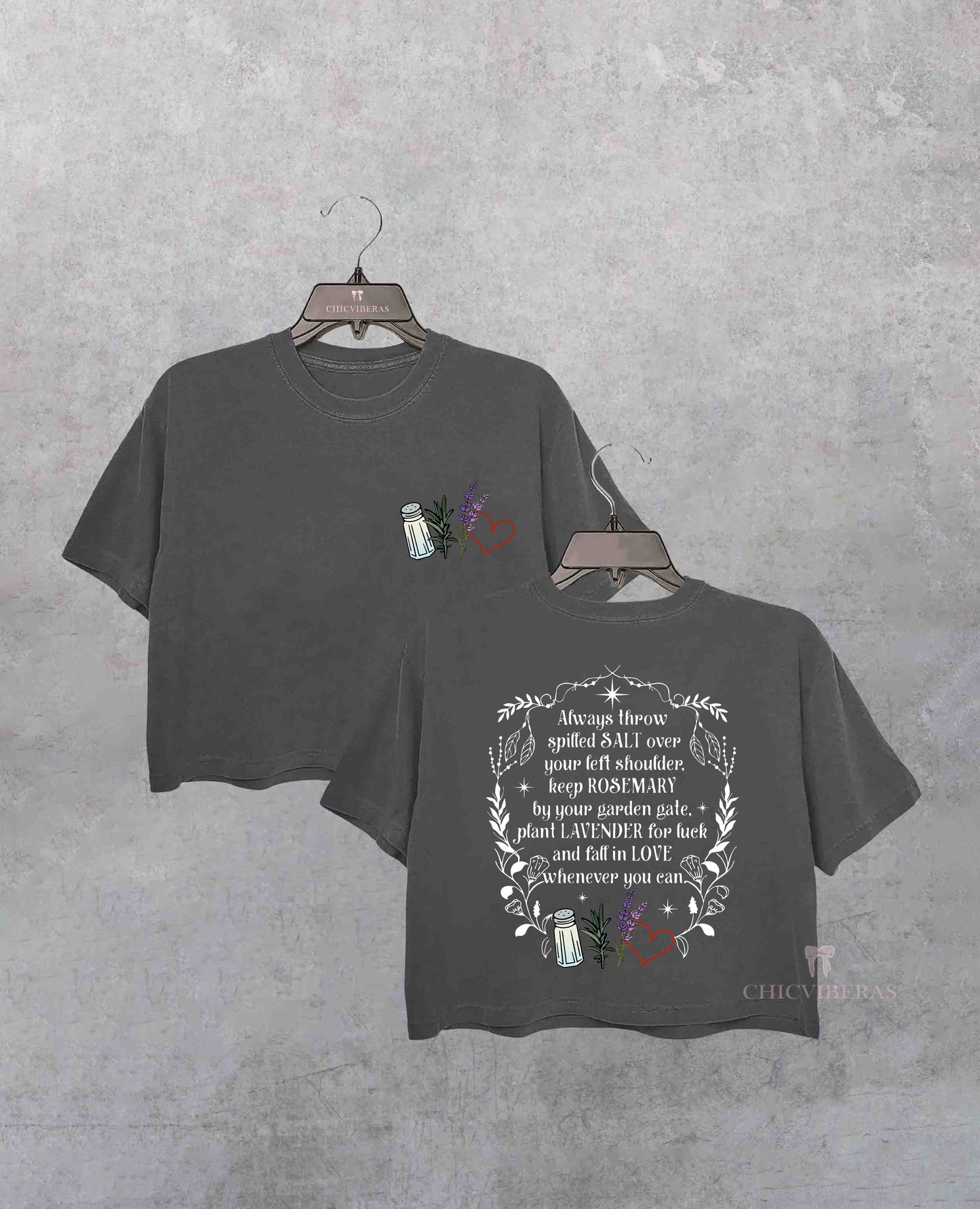 Witchy Salt Rosemary Lavender Love Crop Shirt