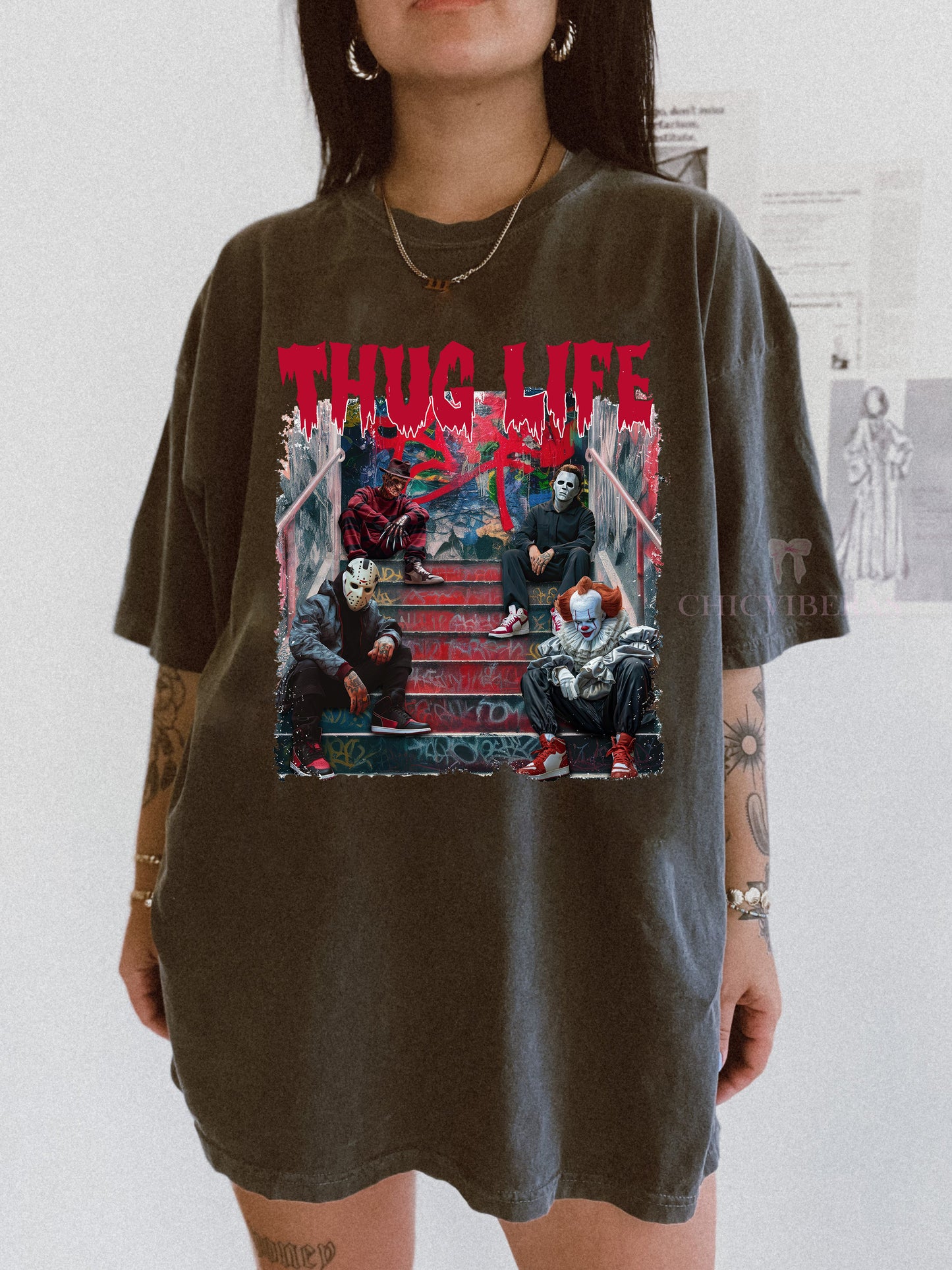 Thug Life Horror Movie Scary Halloween Tee