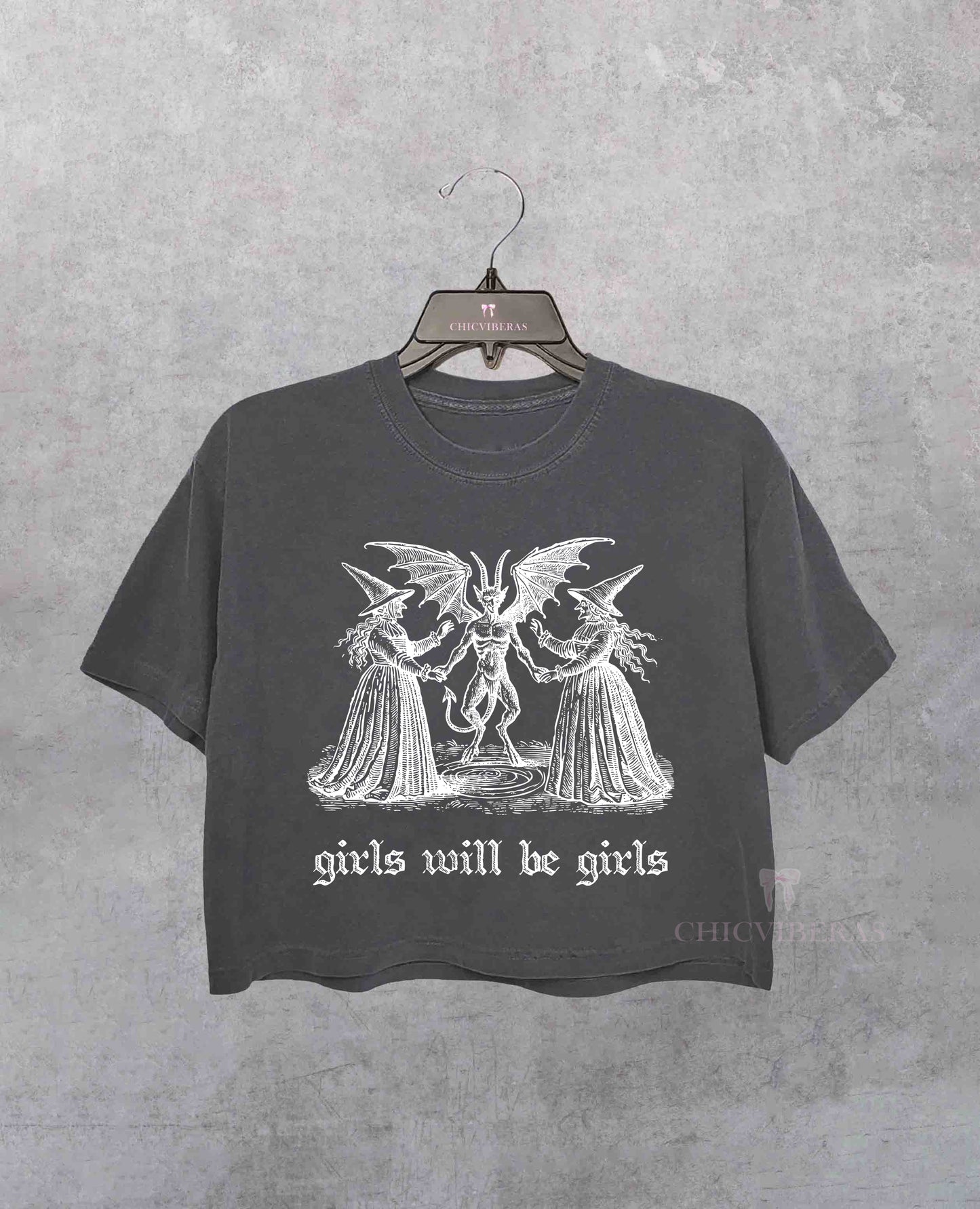 Spooky Witchy Girls will Be Girls Crop Shirt