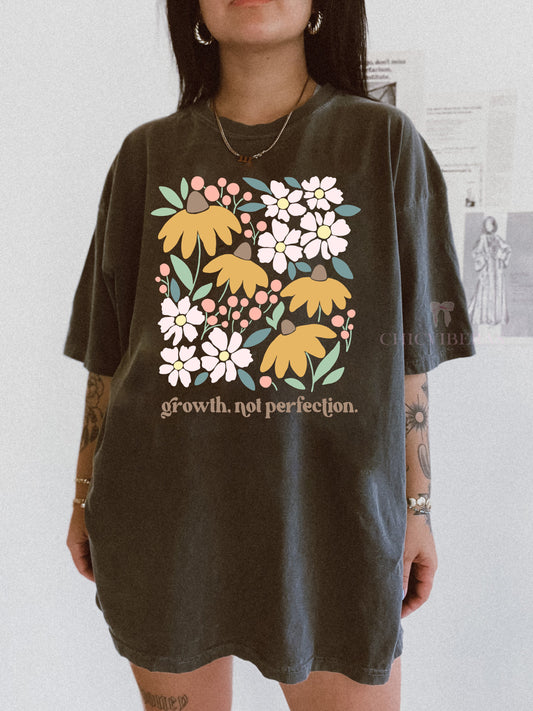 Growth Not Perfection Mental Health Tee