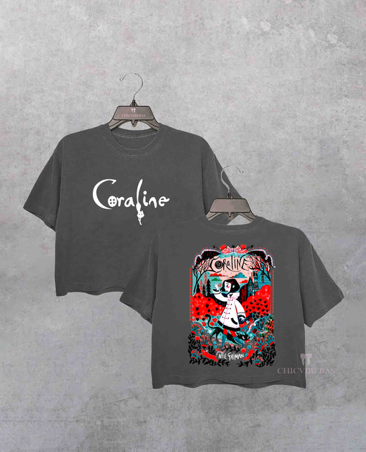 Coraline Spooky Movie Hallowee Crop Shirt