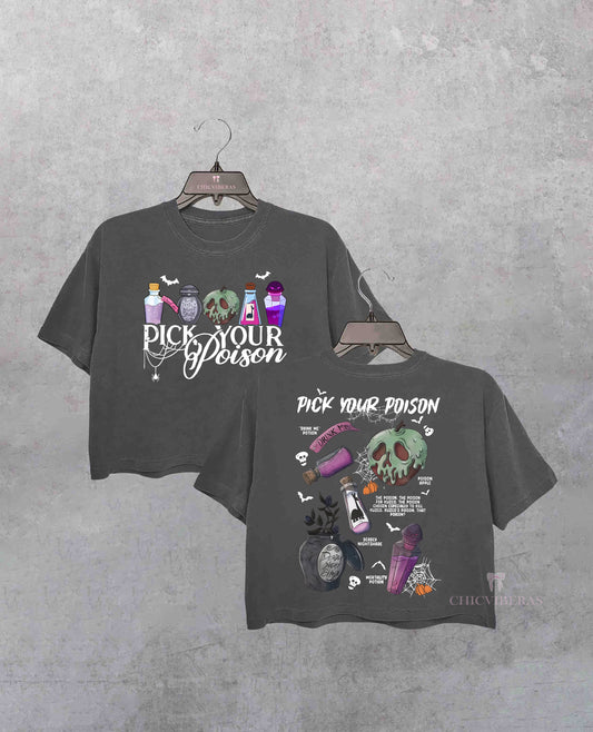 Pick Your Poison Halloween Crop Shirt