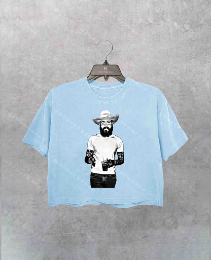 Post Malone Cowboy Concert Crop Shirt