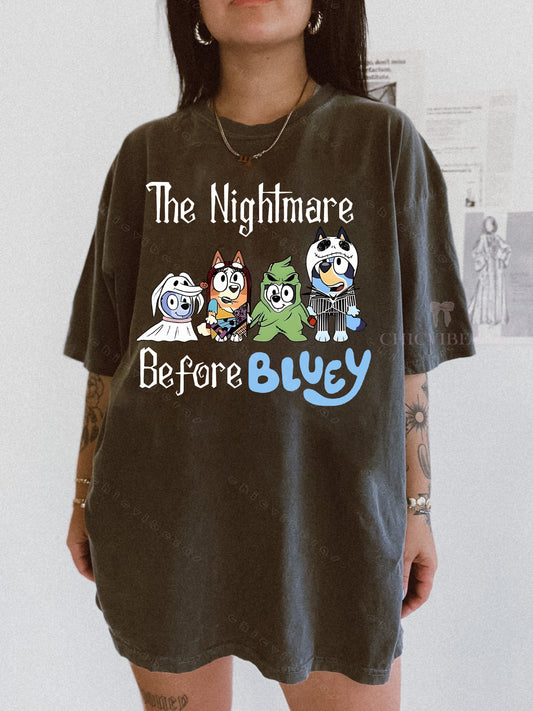 The Nightmare Before Bluey Bluey Halloween Tee