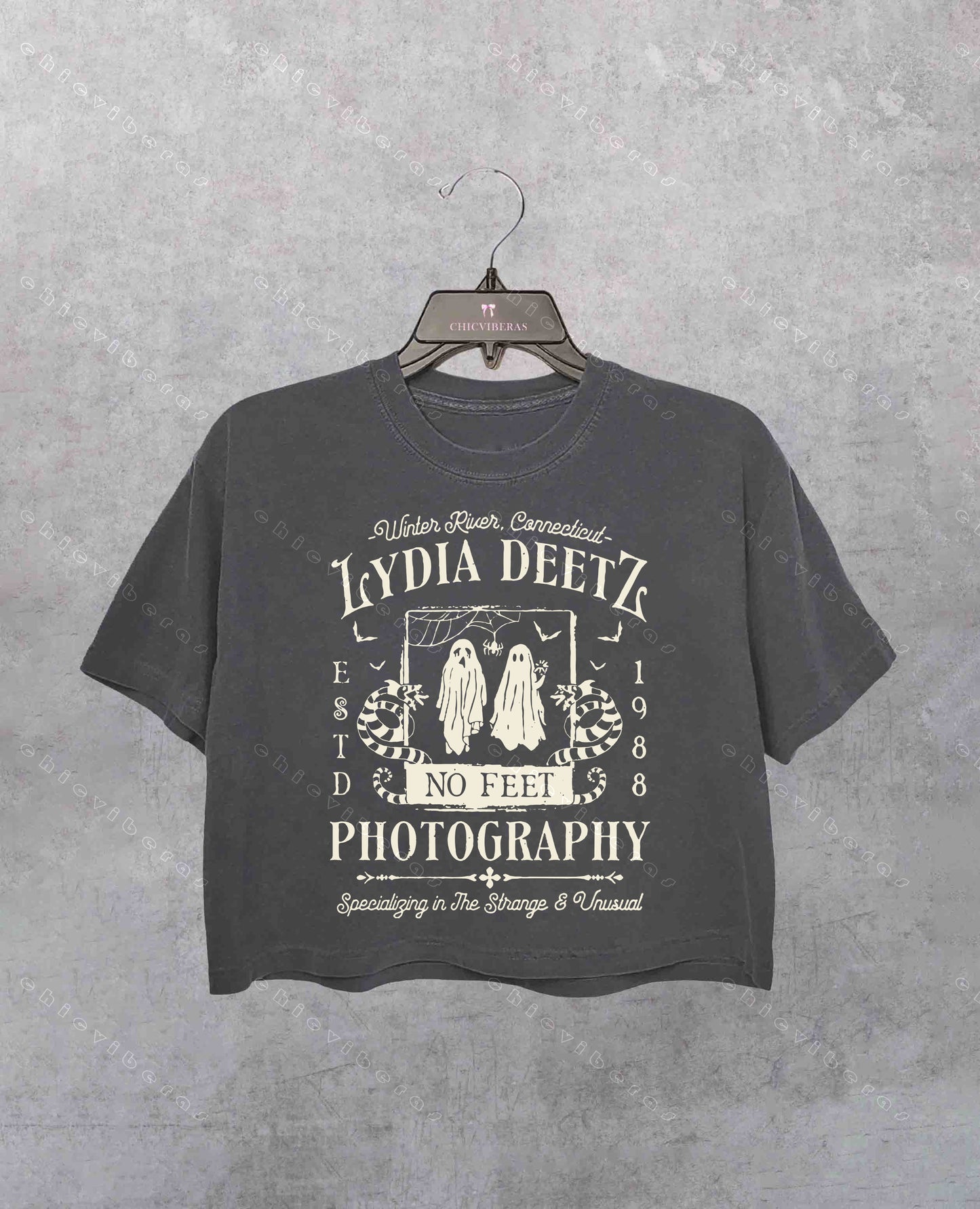 Lydia Deetz Goth Halloween Crop Shirt