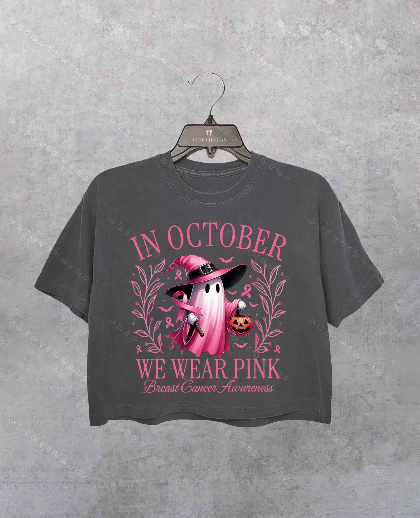 In October We Wear Pink Crop Shirt