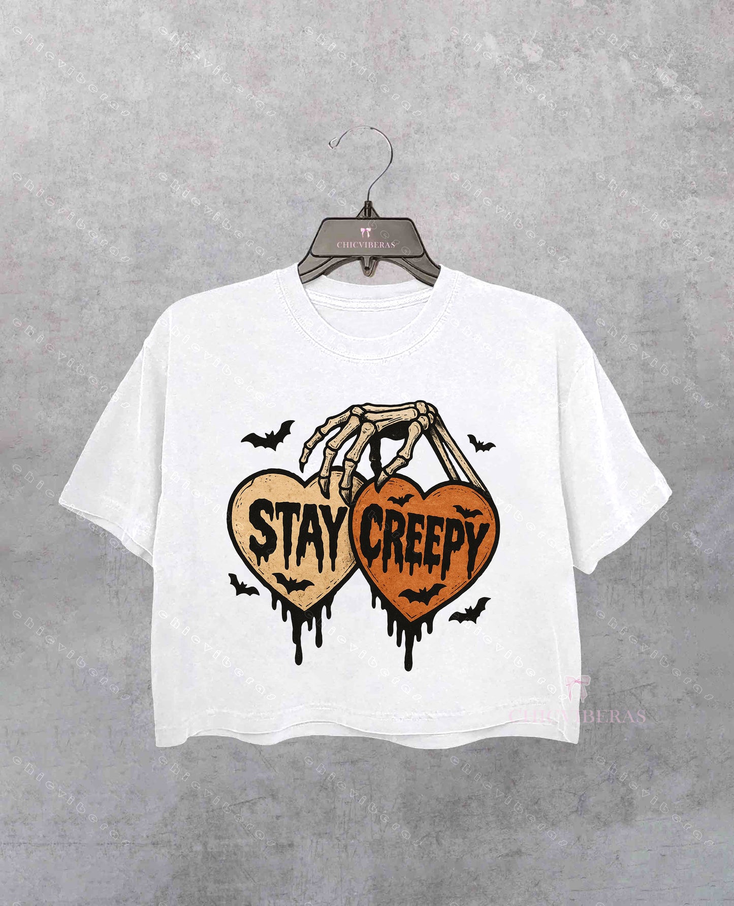 Stay Creepy Dripping Heart Halloween Clipart Crop Shirt