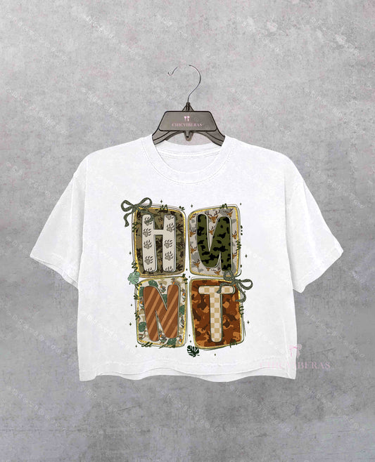 Hunting Season Camo Patchwork Crop Shirt
