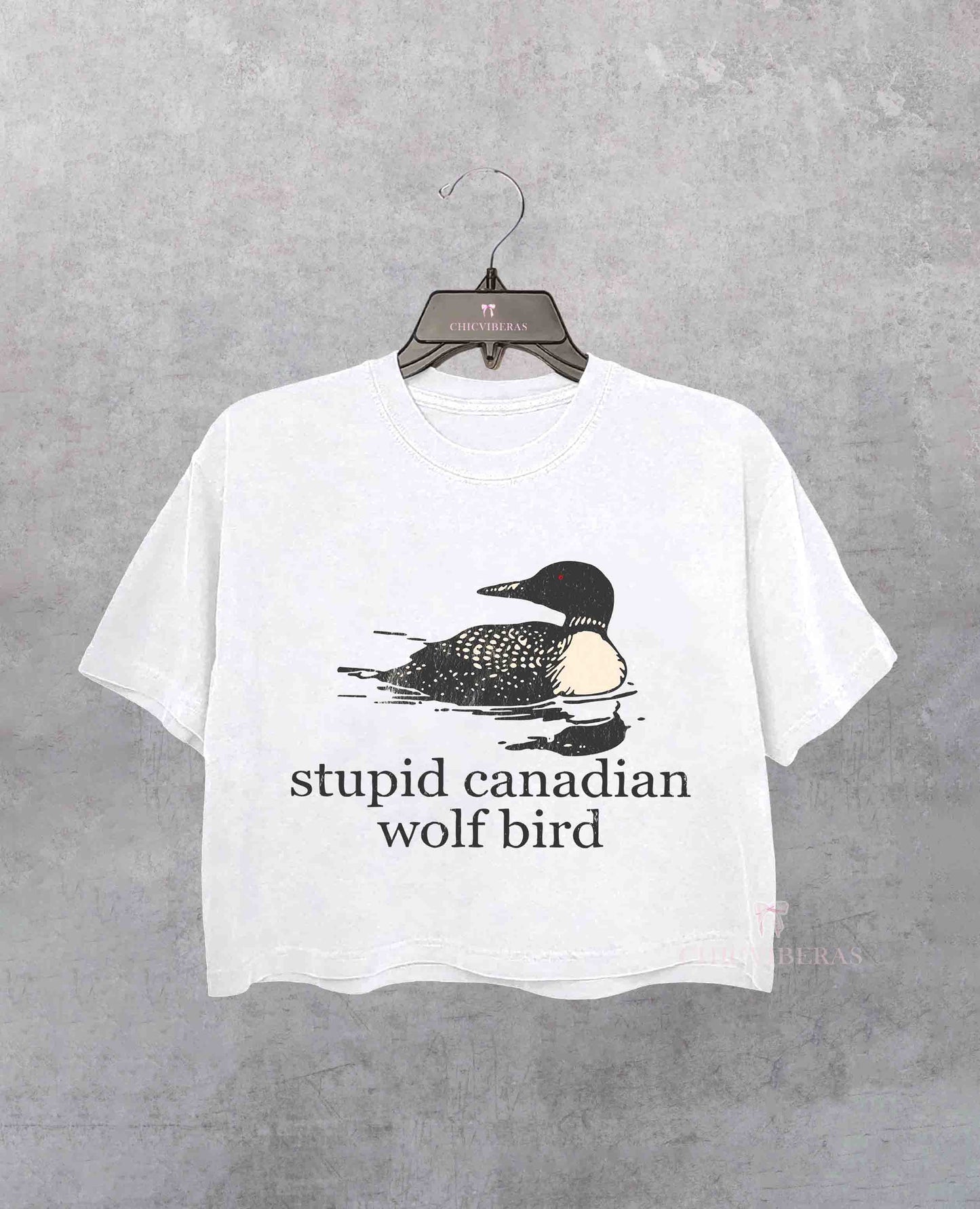 Stupid Canadian Wolf Bird Crop Shirt